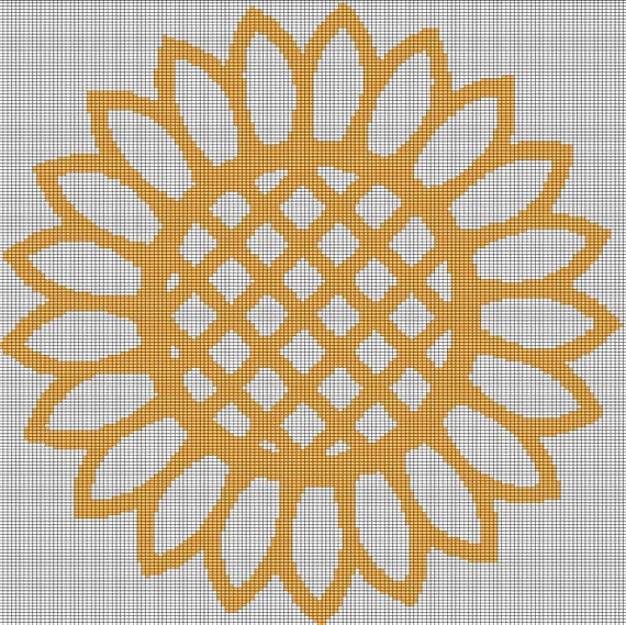 Sunflower Crochet Afghan Pattern Graph | Etsy