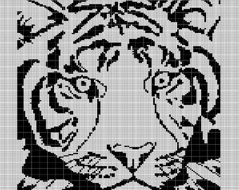 Tiger head 7 crochet afghan pattern graph