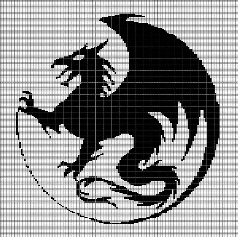 Dragon 4 Crochet Afghan Pattern Graph Etsy