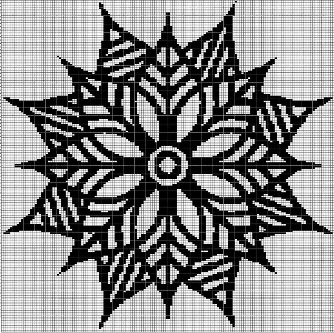Black and White Floral Symbol Crochet Afghan Pattern Graph - Etsy