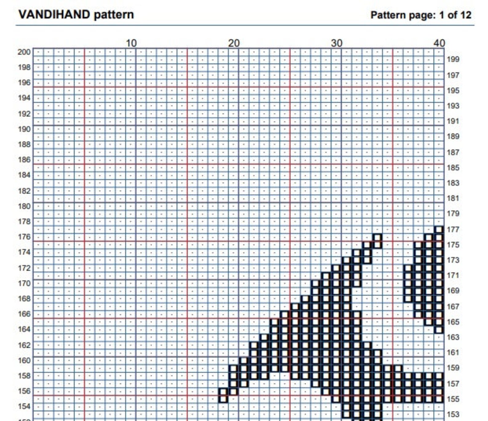 Black and White 2 Crochet Afghan Pattern Graph - Etsy