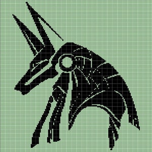 Anubis Mask crochet afghan pattern graph