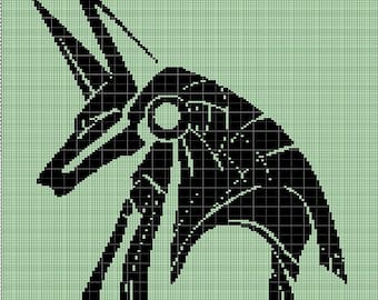 Anubis Mask crochet afghan pattern graph