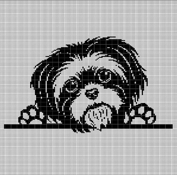 Shih Tzu Crochet Afghan Pattern Graph - Etsy