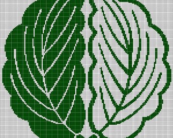 Japanese leaf motif crochet afghan pattern graph