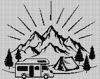 Camping crochet afghan pattern graph