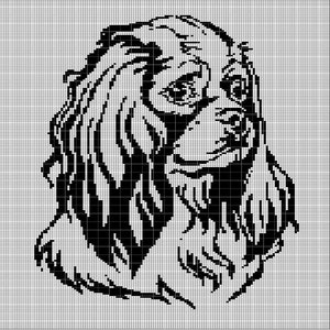 Cavalier King Charles Spaniel crochet afghan pattern graph