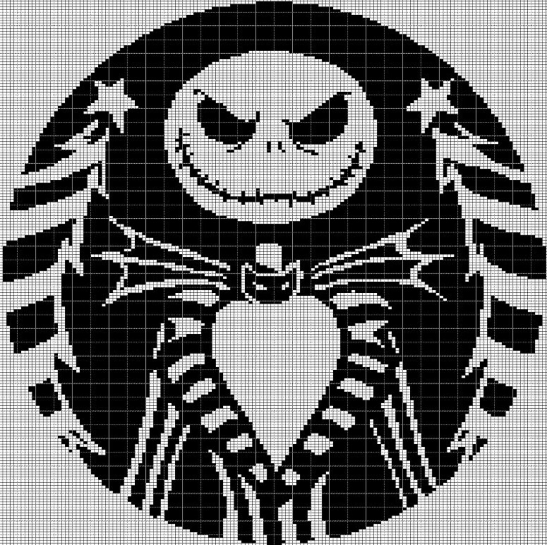 Jack Skellington Christmas Crochet Afghan Pattern Graph Etsy