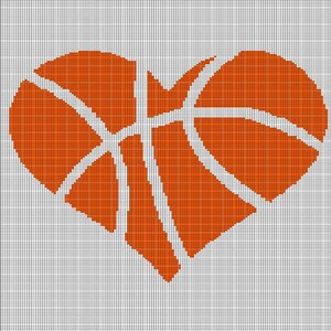 Basketball heart crochet afghan pattern graph