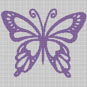 Butterfly-purple crochet afghan pattern graph