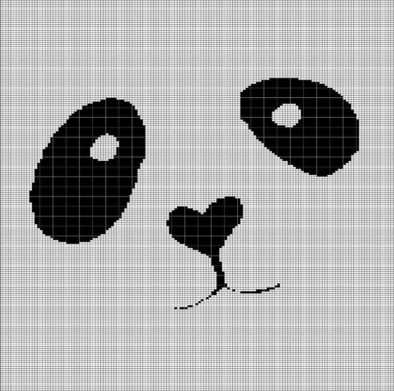 Panda Face Crochet Afghan Pattern Graph | Etsy