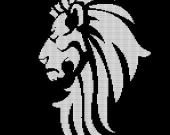 Black Lion head crochet afghan pattern graph