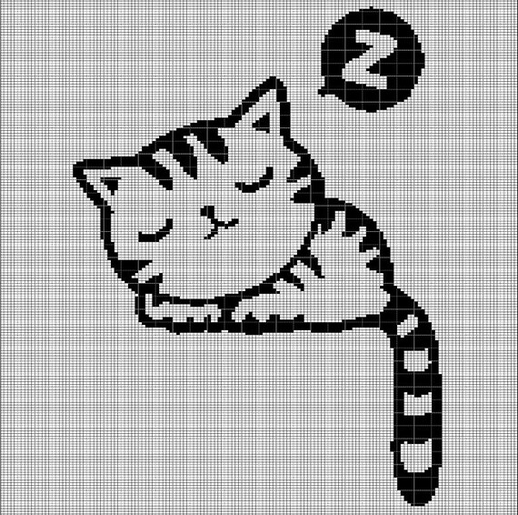 Sleeping Cat Crochet Afghan Pattern Graph | Etsy