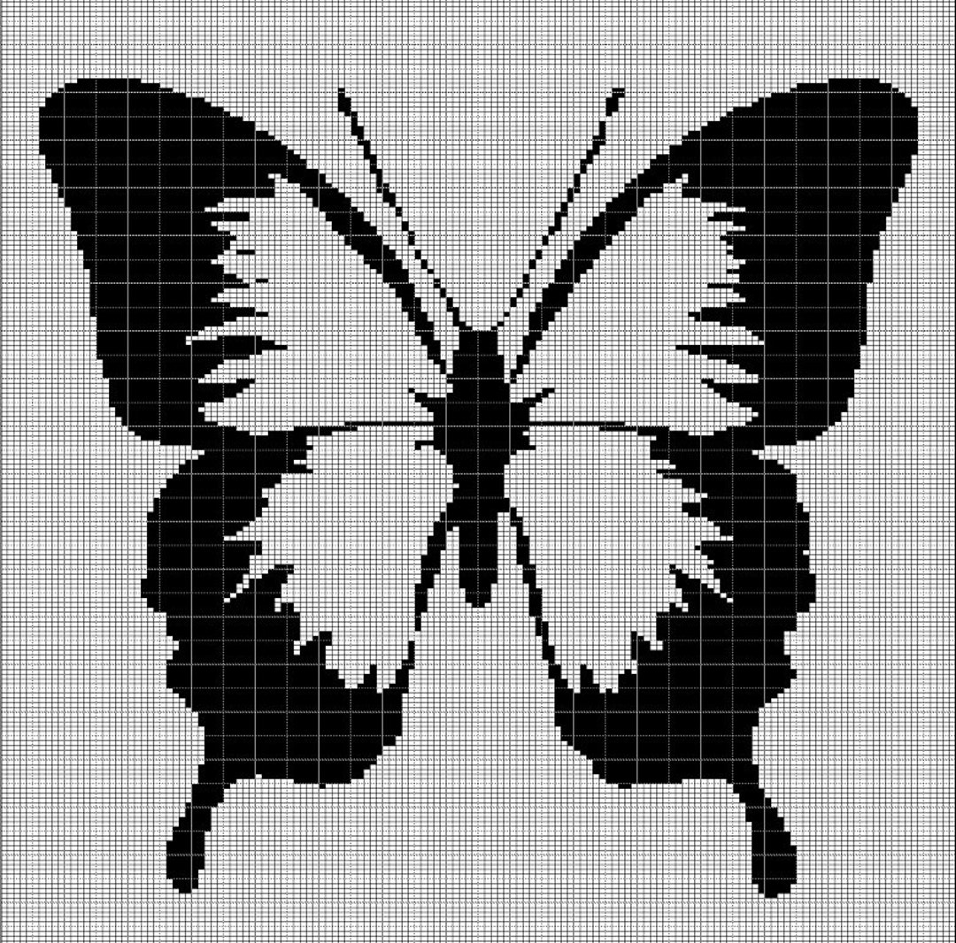 Butterfly 3 Crochet Afghan Pattern Graph Etsy