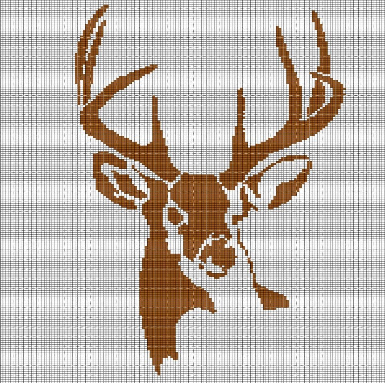 Deer head 3 crochet afghan pattern graph