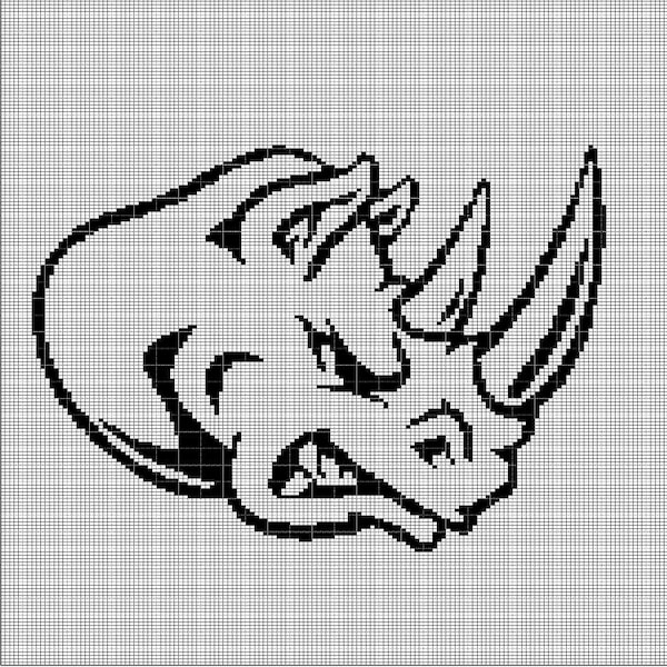 Rhinoceros head crochet afghan pattern graph