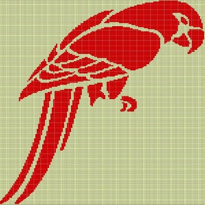Red parrot crochet afghan pattern graph
