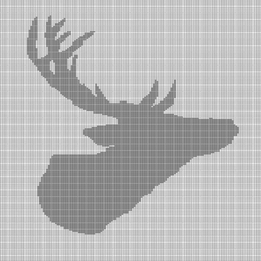 Gray Deer Head Crochet Afghan Pattern Graph Etsy