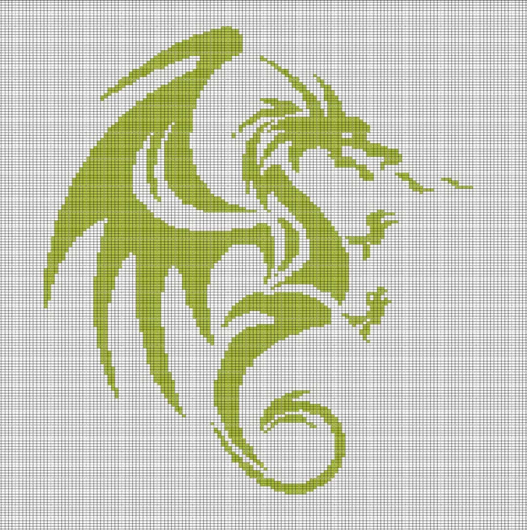 Dragon 7 Crochet Afghan Pattern Graph Etsy
