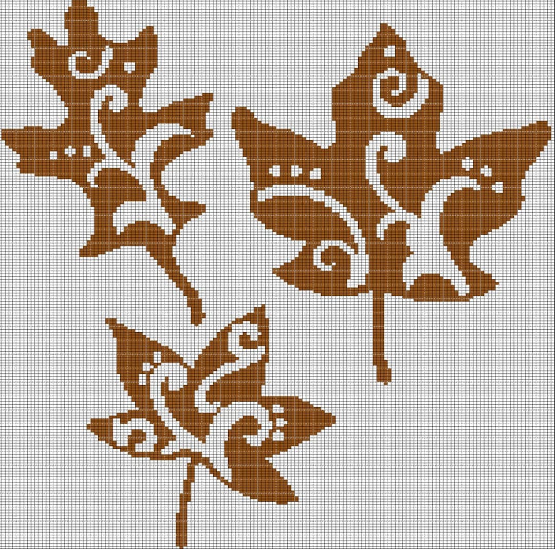 Leaves 4 Crochet Afghan Pattern Graph - Etsy