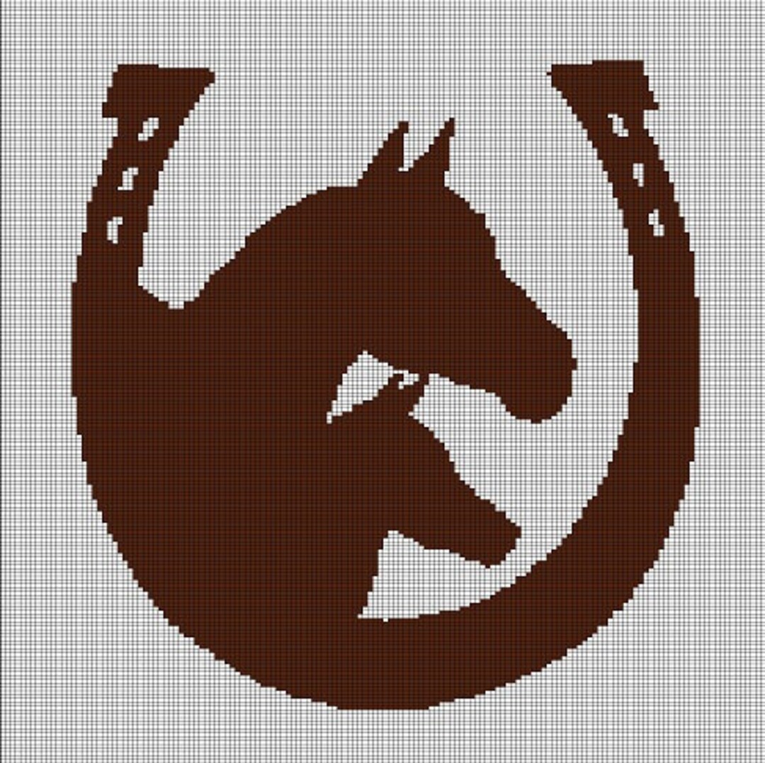 Horses in Horseshoe Crochet Afghan Pattern Graph Etsy