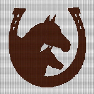 Horses in horseshoe crochet afghan pattern graph