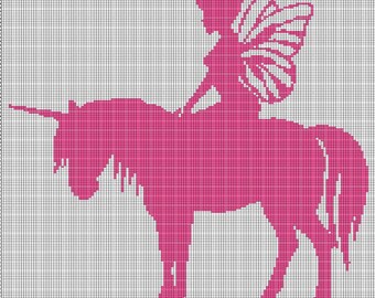 Unicorn and fairy crochet afghan pattern graph