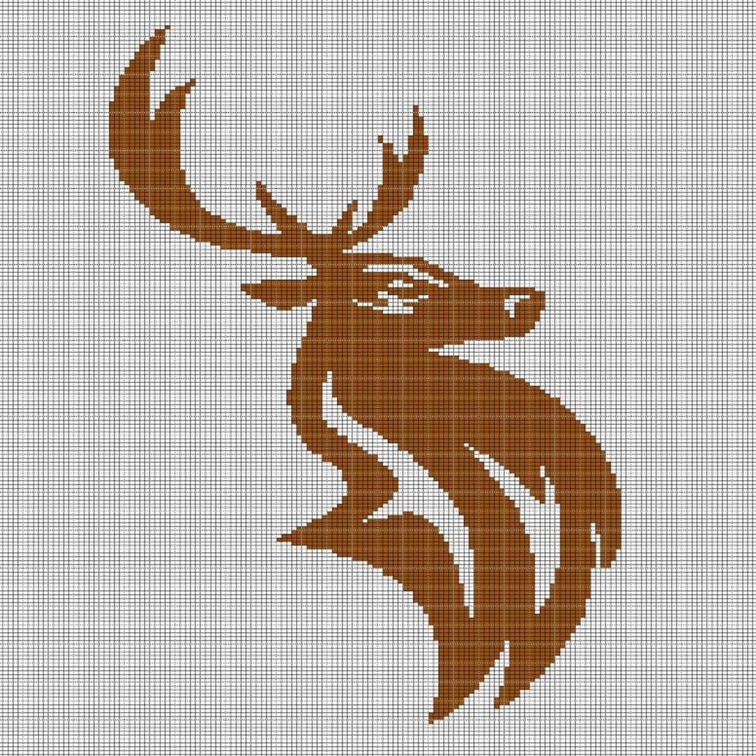 Deer Pattern Graph Deer Head 12 Crochet Afghan Pattern Graph - Etsy