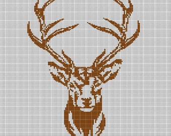 Deer Head 16 crochet afghan pattern graph