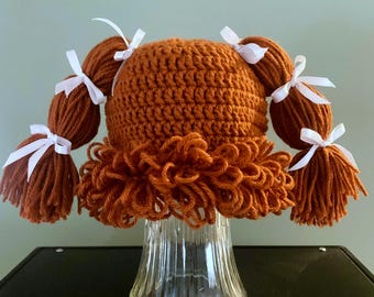 Crochet Cabbage Patch Hat: 3 Colors, 3 Sizes