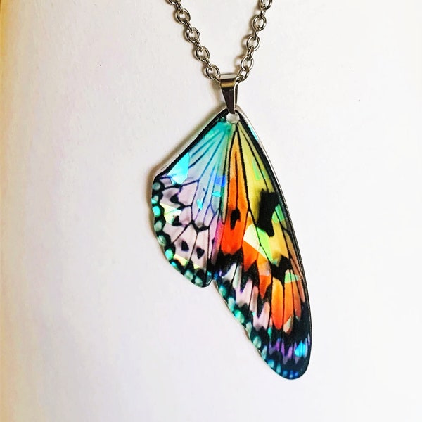 Holographic Butterfly Wing  Necklace, Fairy Wing Necklace