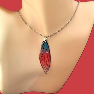 Resin Fairy Wing Necklace: Dragonfly Butterfly Pendant, 7 Colors