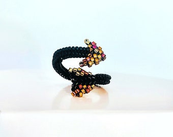 Arrow Ring, Archery Ring, Hand Beaded Archers Ring