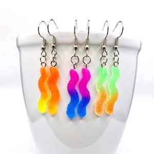 Gummy Worm Earrings Novelty Gummy Earrings Candy Gummy Worm Earrings Sour Patch Gummy Worms