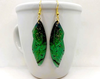 Resin Fairy Wing Earrings: Butterfly & Dragonfly Style - 10 Colors