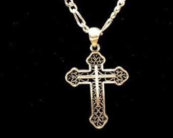 Cross Necklace. Unisex. Sterling Silver 925 Necklace. Handmade