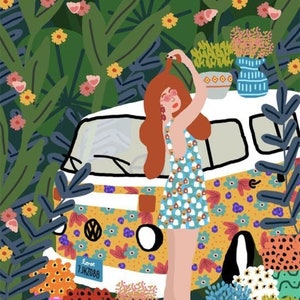 Flowers and Van Paint by Numbers Kit