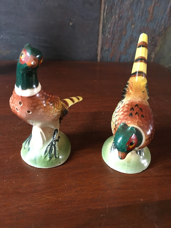 Vintage Japan Pheasant Salt and Pepper Shakers Set Etsy