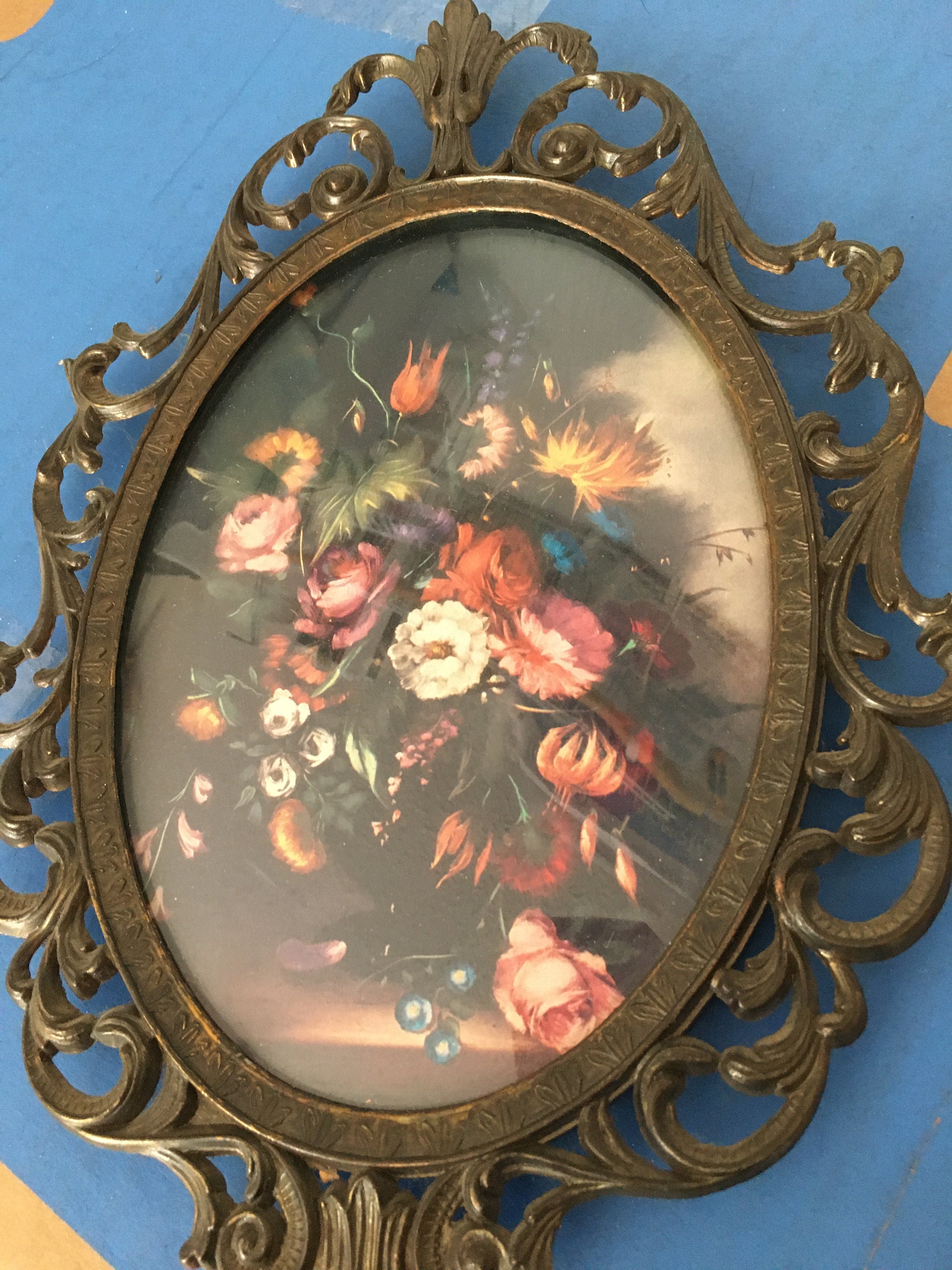 Vintage Italian Floral Metal Art Frames Etsy