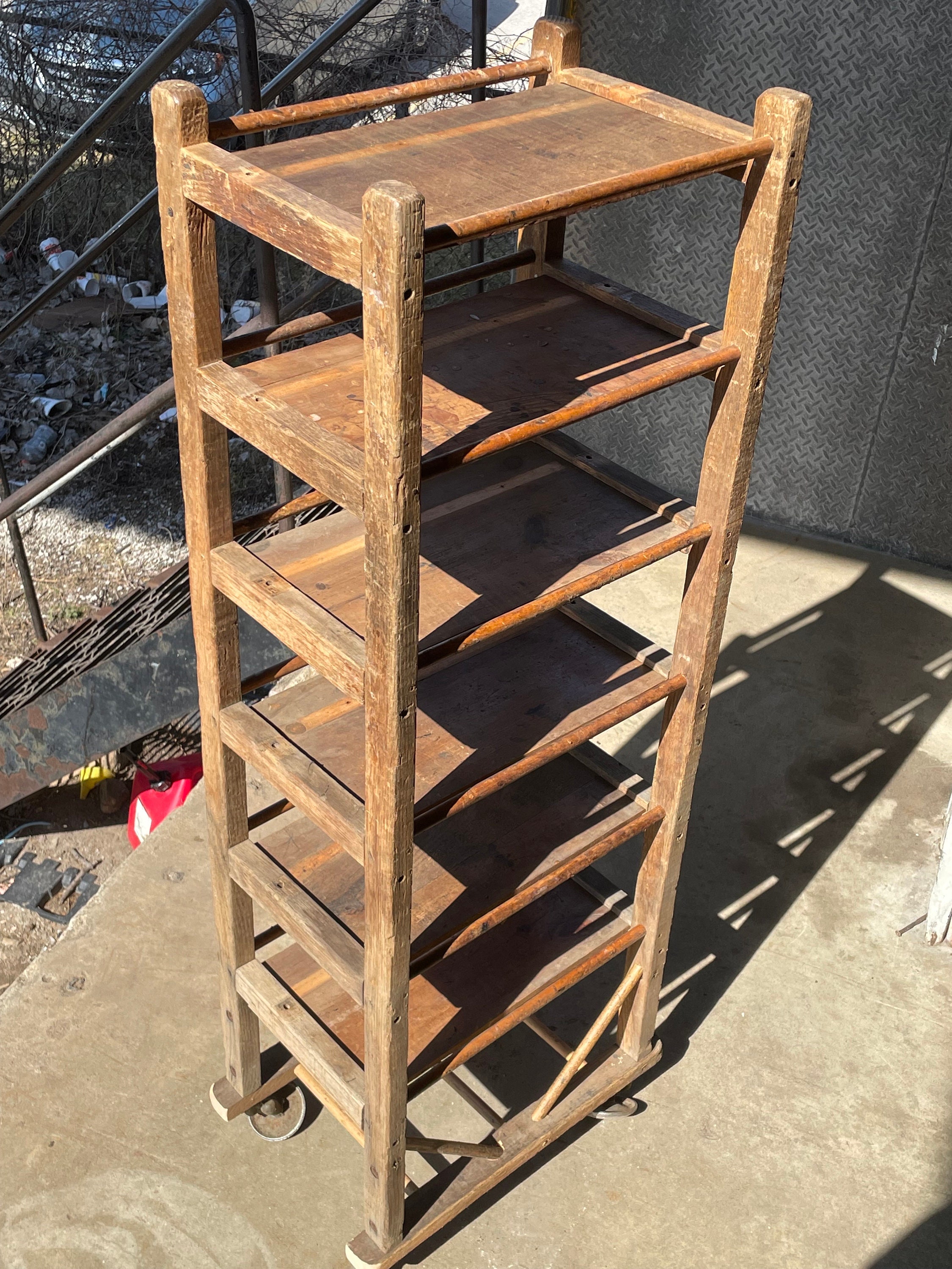 Authentic East Coast Shoe Factory Rack in Original Finish 57” Tall X 21 ...