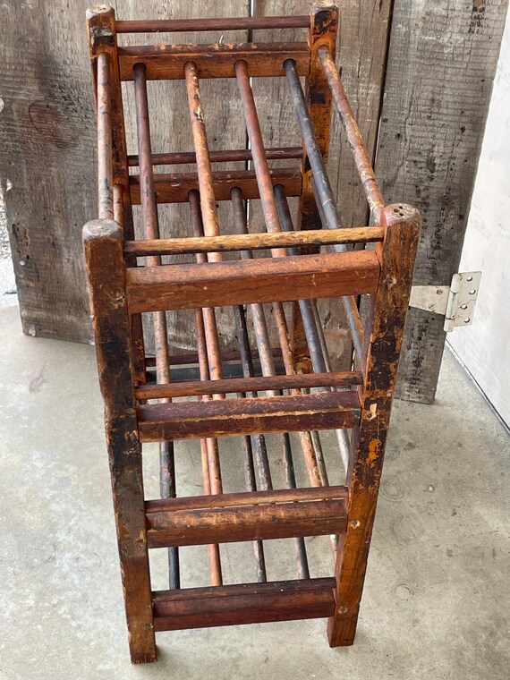 アンティーク　アメリカ　シューラック Authentic Antique Shoe Factory Rack Short Version 31” Tall X