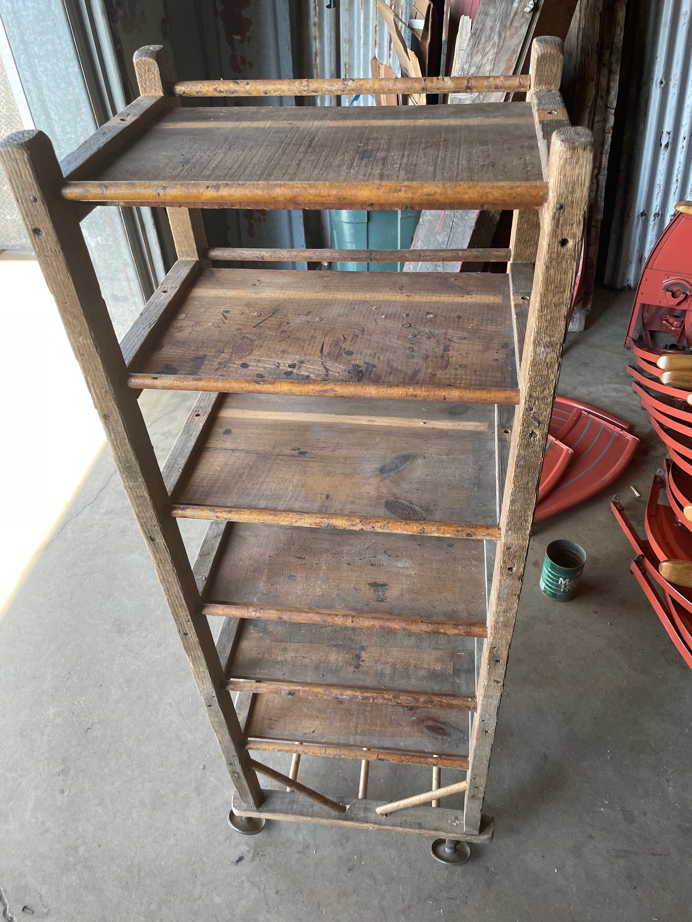 Authentic East Coast Shoe Factory Rack in Original Finish 57 Tall X 21 ...