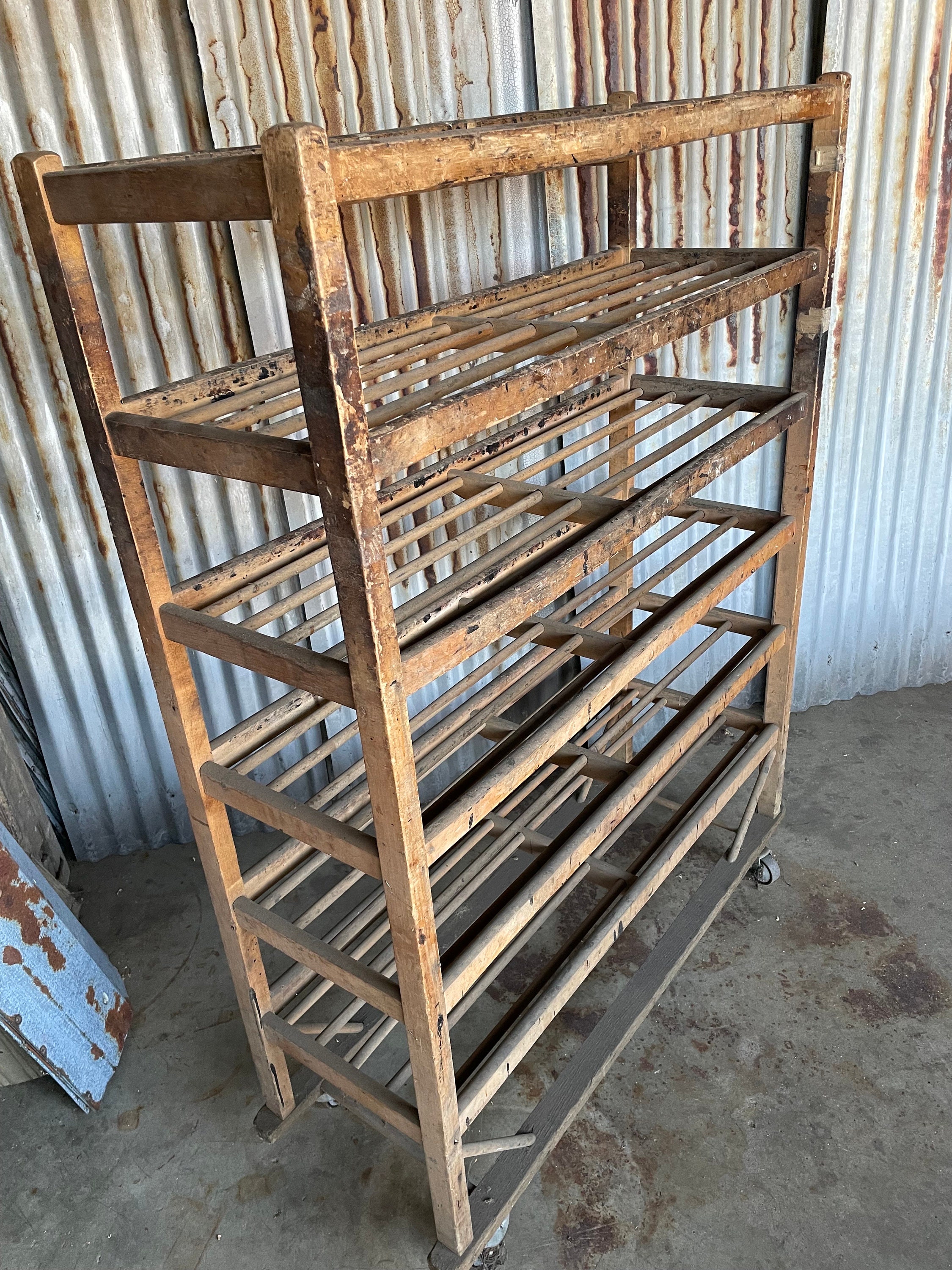 Authentic Antique Shoe Factory Rack 63” X 42” X 18” X 8” Shelf