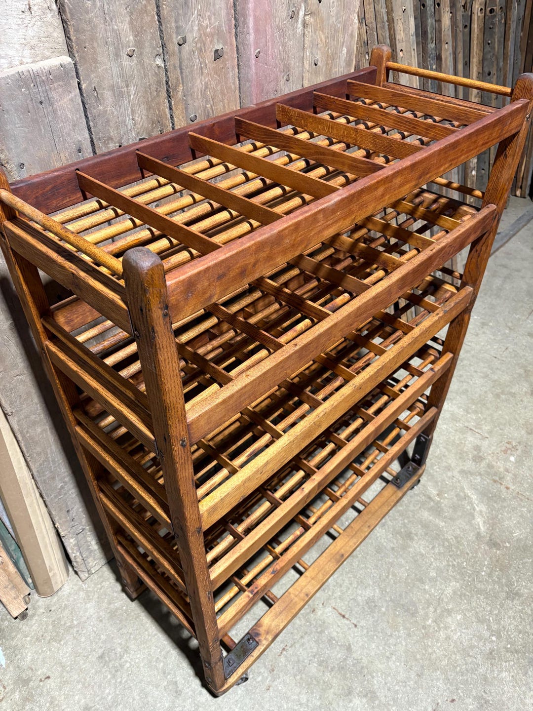 Authentic Antique Shoe Factory Rack Perfect 40 Bottle Wine Rack up to ...