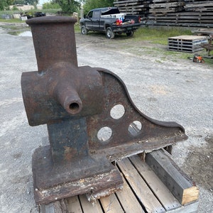Large Antique Cast Iron Ships Bollard or Mooring Cleat from Freighter Nautical Maritime Marine Heavy Iron By Manitowoc Ship Building Corp