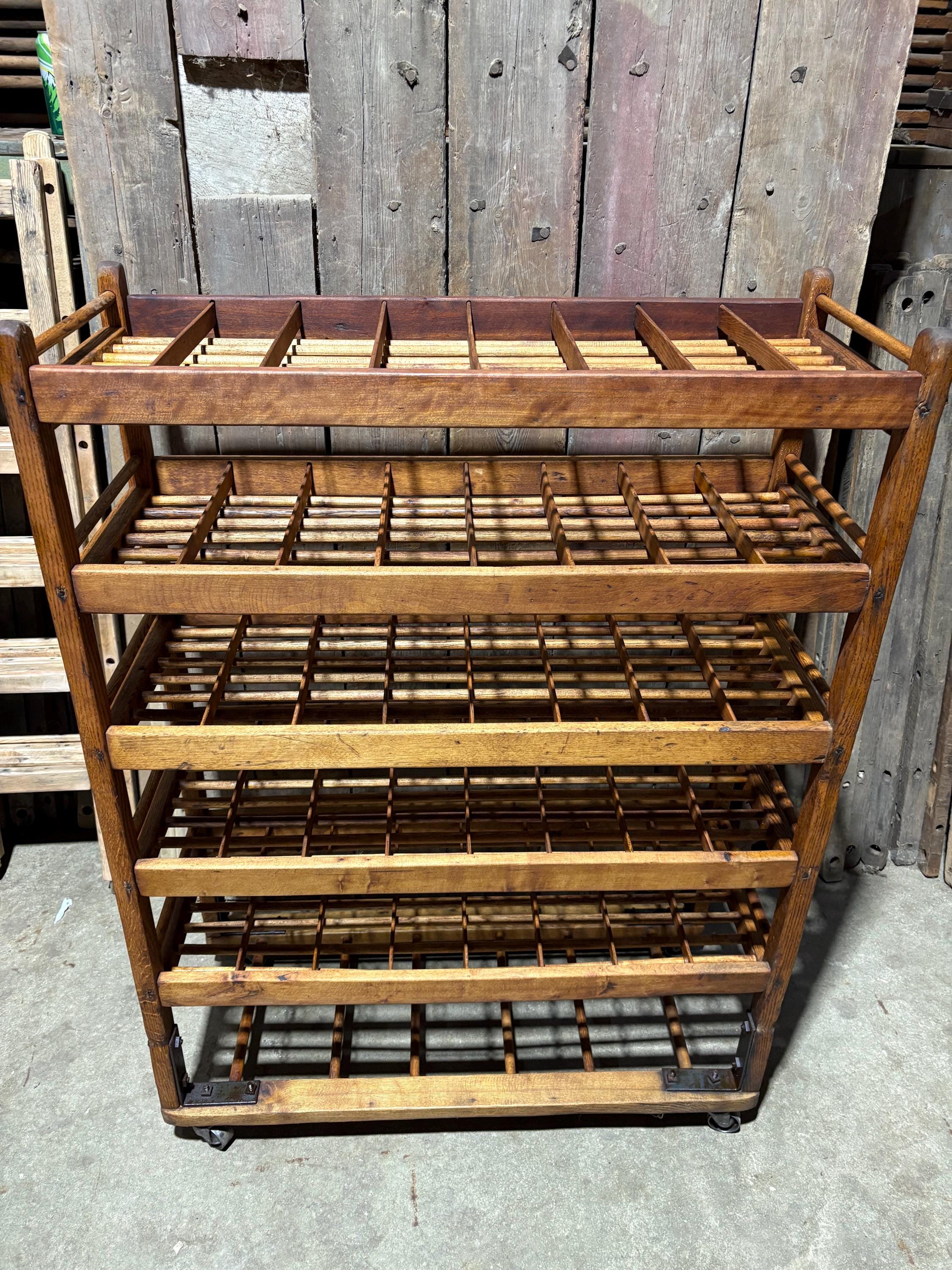 Factory Rack Frame Vintage Authentic Antique Shoe Factory Rack Perfect 40 Bottle Wine Rack up to ...