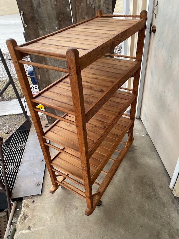 K*♡様 Pottery Barn vintage wood rack Authentic Antique Wooden Factory Kitchen or Bakers Rack on