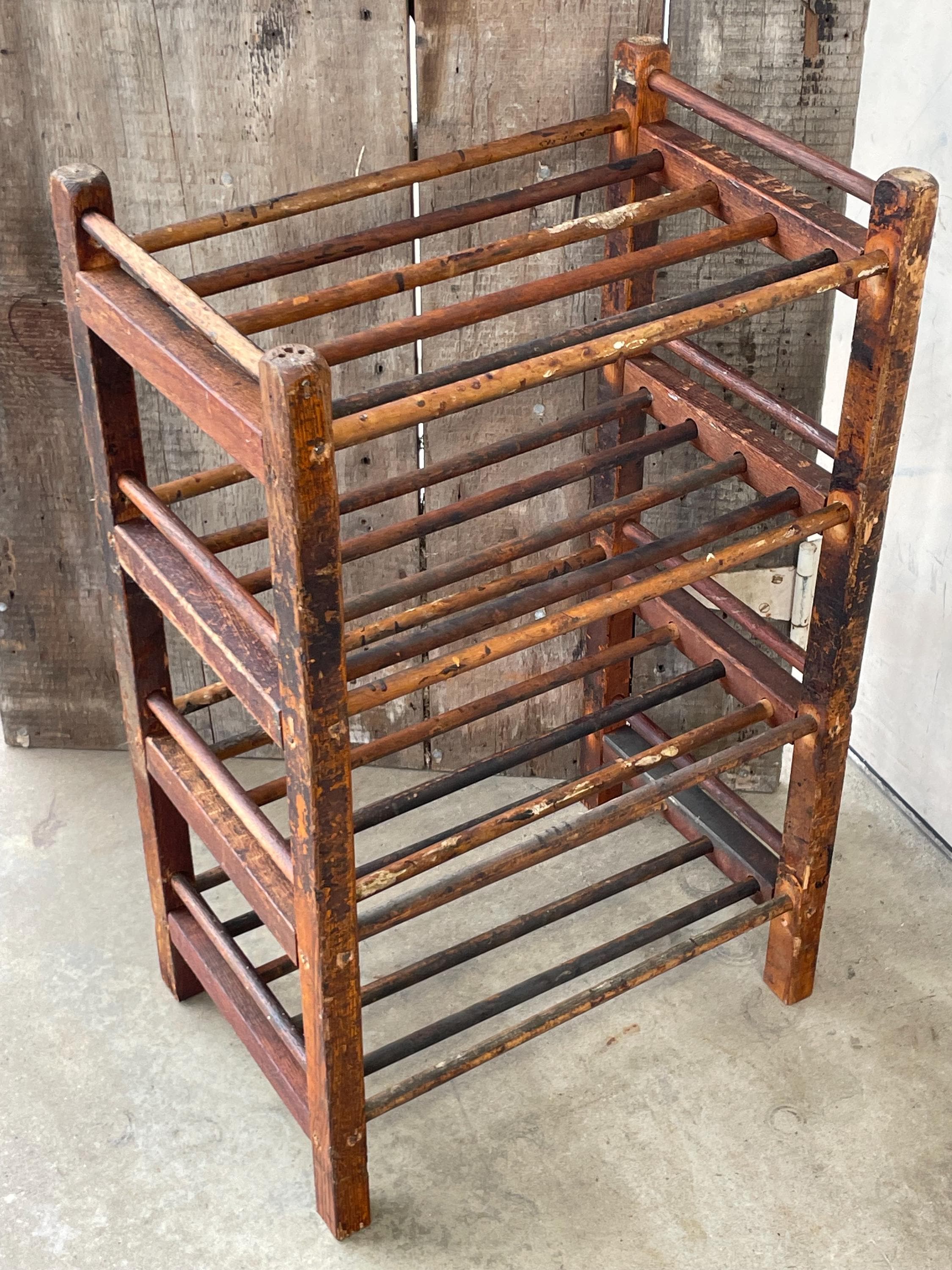 アンティーク　アメリカ　シューラック Authentic Antique Shoe Factory Rack Short Version 31” Tall X 20