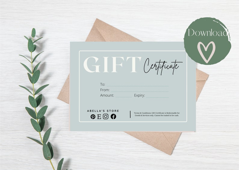 Gift certificate template printable canva gift voucher etsy australia