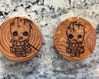 Set of “I was Groot” coasters